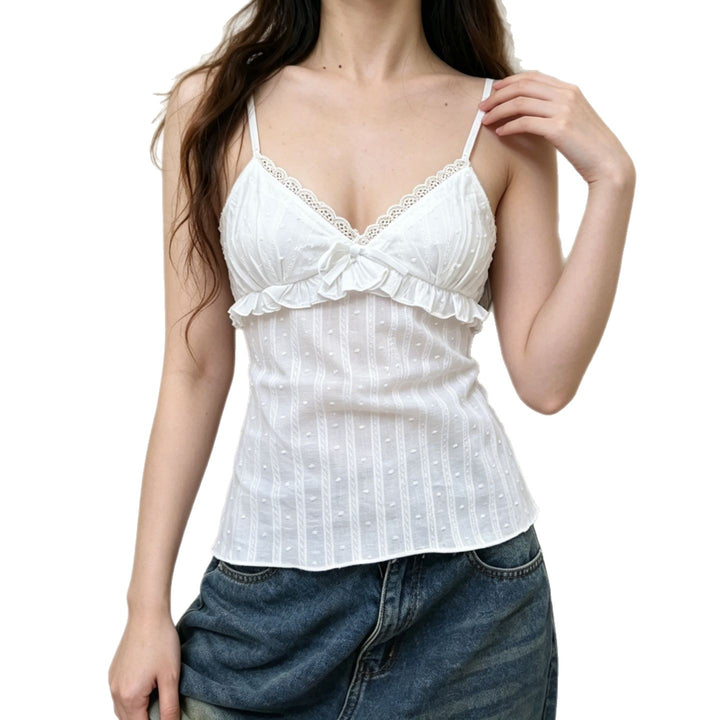 Damen Spaghetti-Trägertop mit Rüschendetails und floralem Muster Echo Archiv