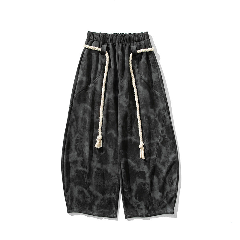 Herren Extraweite Batik-Loungehose im Baggy-Cut mit dekorativem Kordelzug Echo Archiv