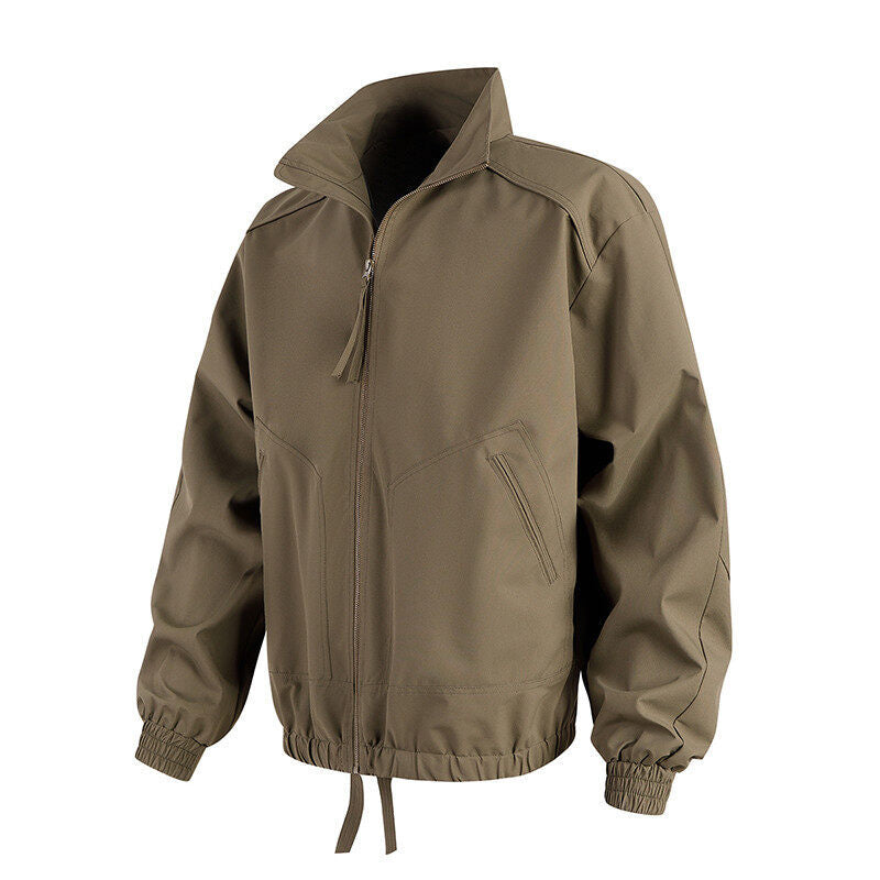 Herren lässige Übergangsjacke mit hohem Kragen und praktischen Taschen Echoarchiv