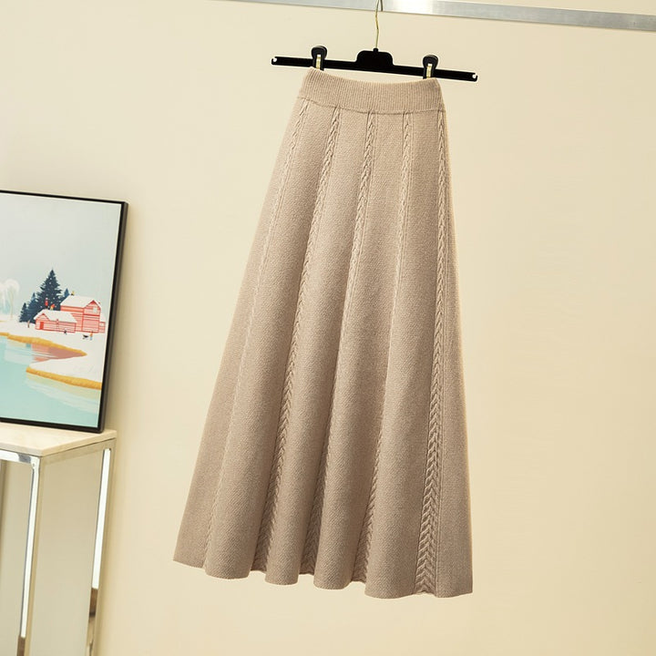 Damen Plissierter Midirock mit strukturiertem Zopfmuster Echo Archiv