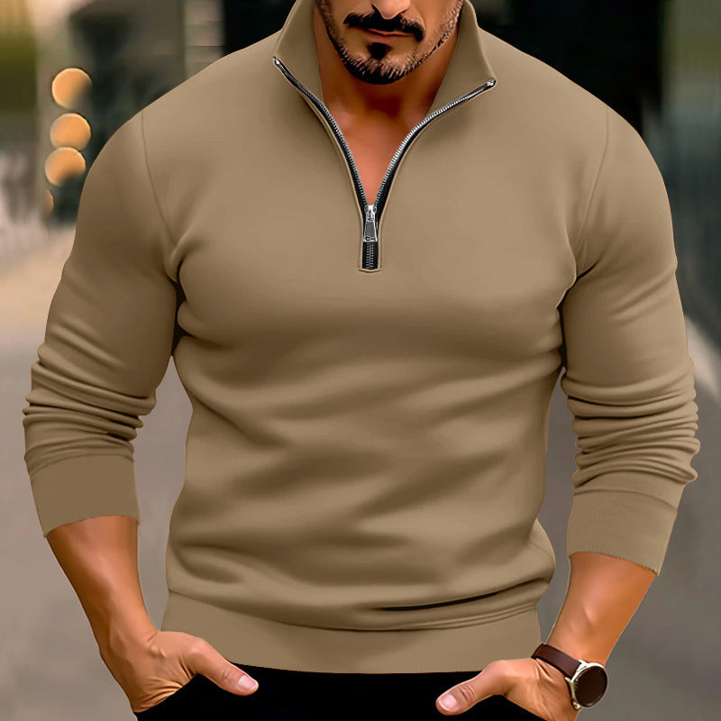 Herren Pullover mit halbem Reißverschluss und modernen Akzenten Echoarchiv