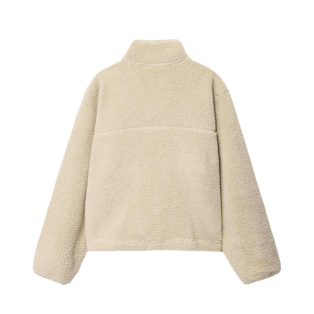Damen nan kuscheliger Teddy-Fleece Half-Zip Pullover mit Känguru-Tasche Echo Archiv