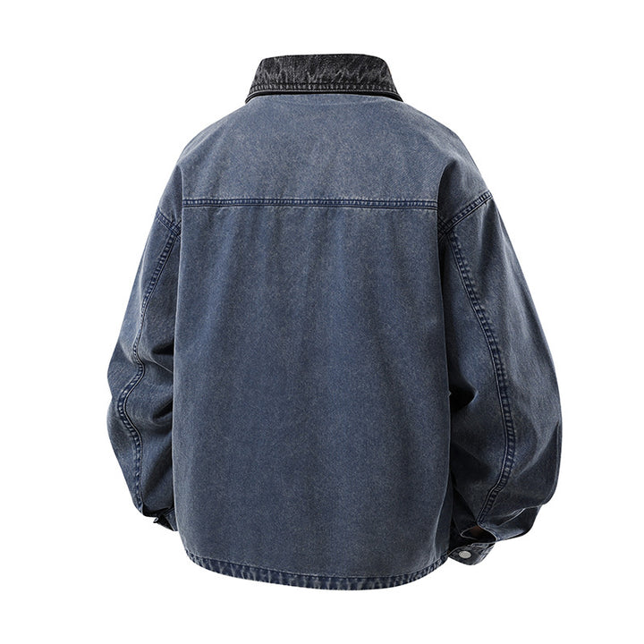 Herren Modische Denimjacke mit hohem Kragen und praktischen Taschen Echo Archiv