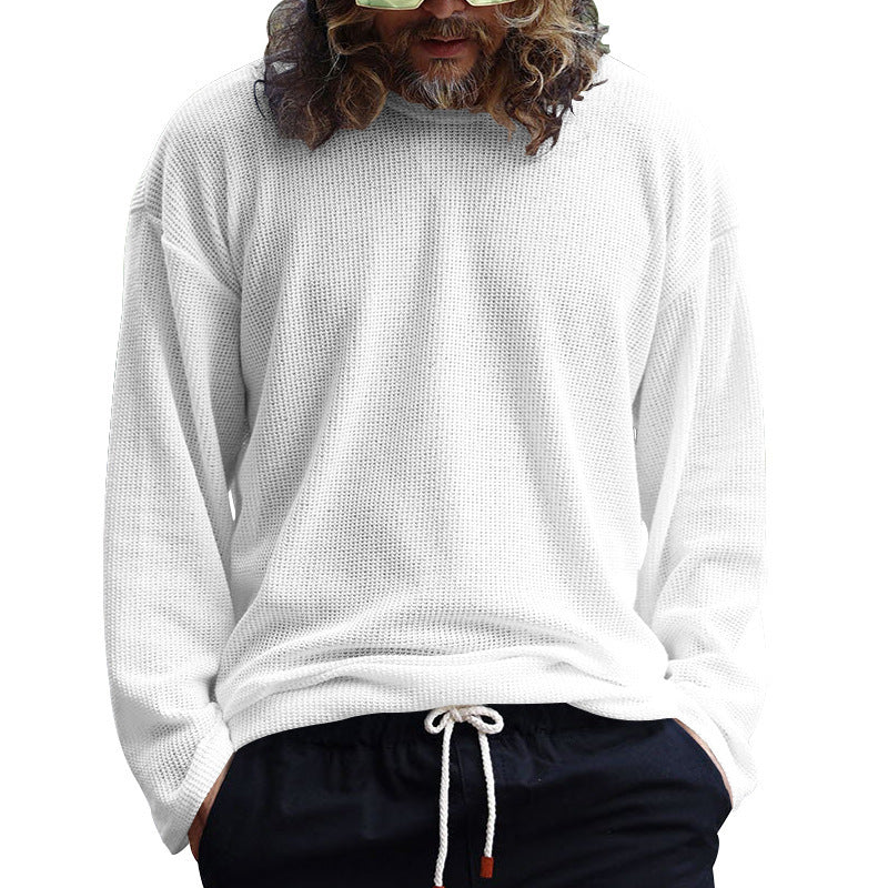 Herren lässiges Langarmshirt aus atmungsaktivem Waffelstrick Echoarchiv