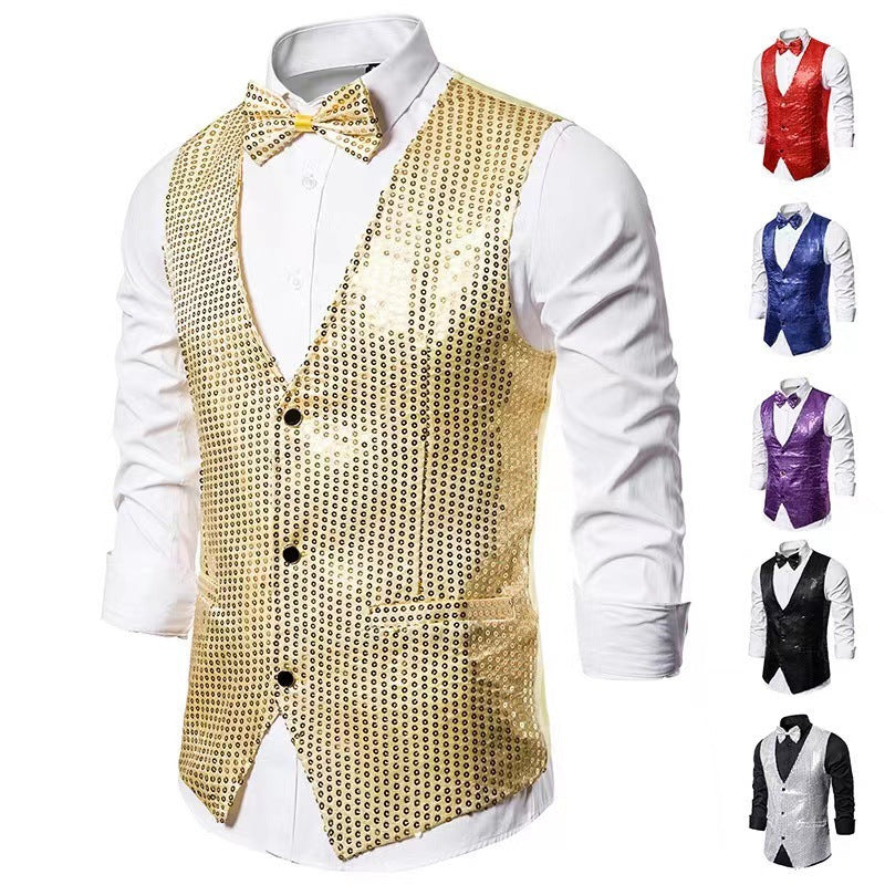 Herren eleganter Anzug mit glitzernden Pailletten und idealem Slim-Fit Echoarchiv