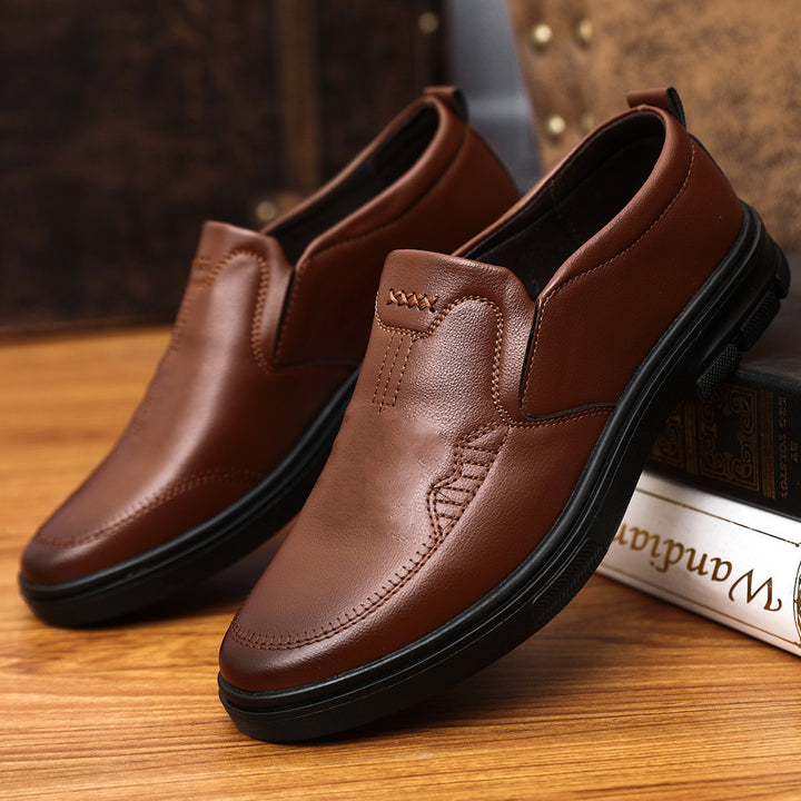 Herren Klassische Slip-On Lederschuhe mit gepolsterter Laufsohle Echoarhiv