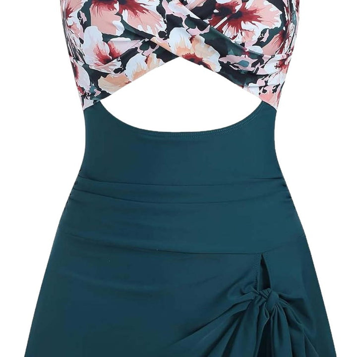 Damen Badeanzug mit angesagtem Wickelrock und Cut-Out Echo Archiv