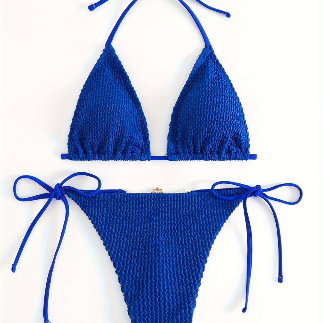 Damen Triangel-Bikini-Set mit verstellbaren Bindebändern Echo Archiv