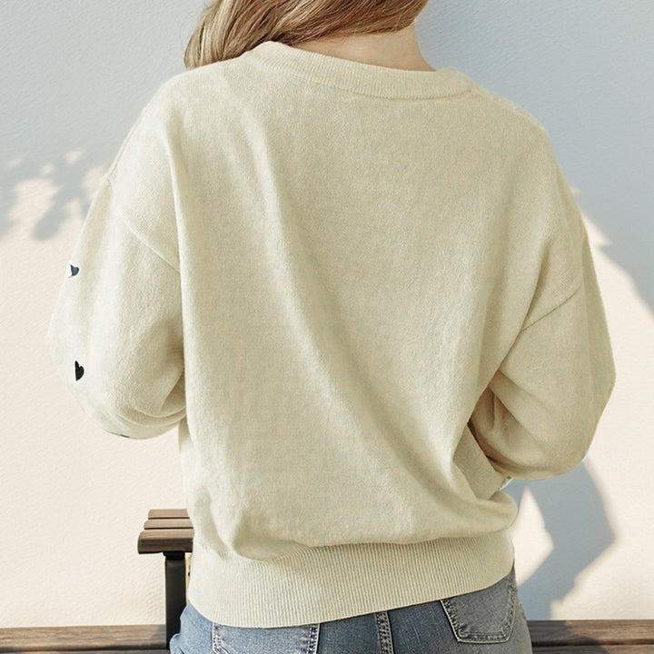 Damen Modischer Pullover mit Herzen Echo Archiv