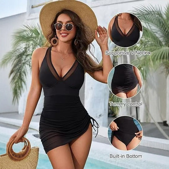 Damen Eleganter Strandkleid mit verstellbaren Trägern Echo Archiv