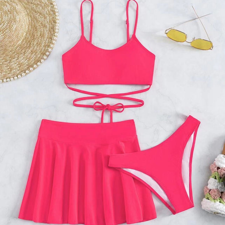 Damen Bikini-Set mit transparentem Rock und verstellbarem Oberteil Echo Archiv