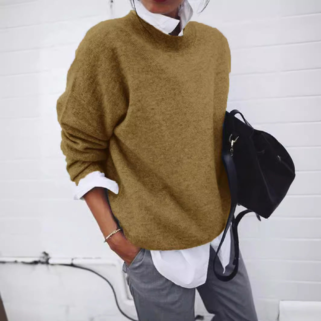 Damen Oversize Kuscheliger Strickpullover mit Lockere Passform, Fallenden Schultern und Mohair-Look Echoarchiv