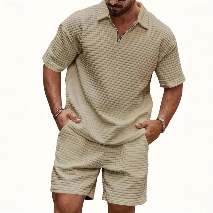 Herren Kurzarm-Polo mit praktischen Reißverschlussdetail Echoarchiv
