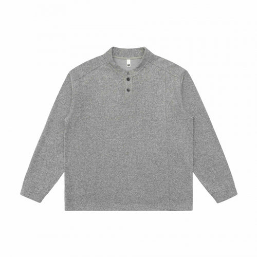 Unisex Feinstruktur-Henley-Strickpullover mit Raglanärmeln und Relaxed-Schnitt Echo Archiv