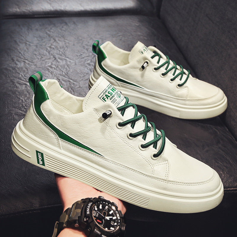 Herren Urbaner Casual-Ledersneaker mit dicker geriffelter Plateausohle und gepolsterter Zunge Echoarchiv