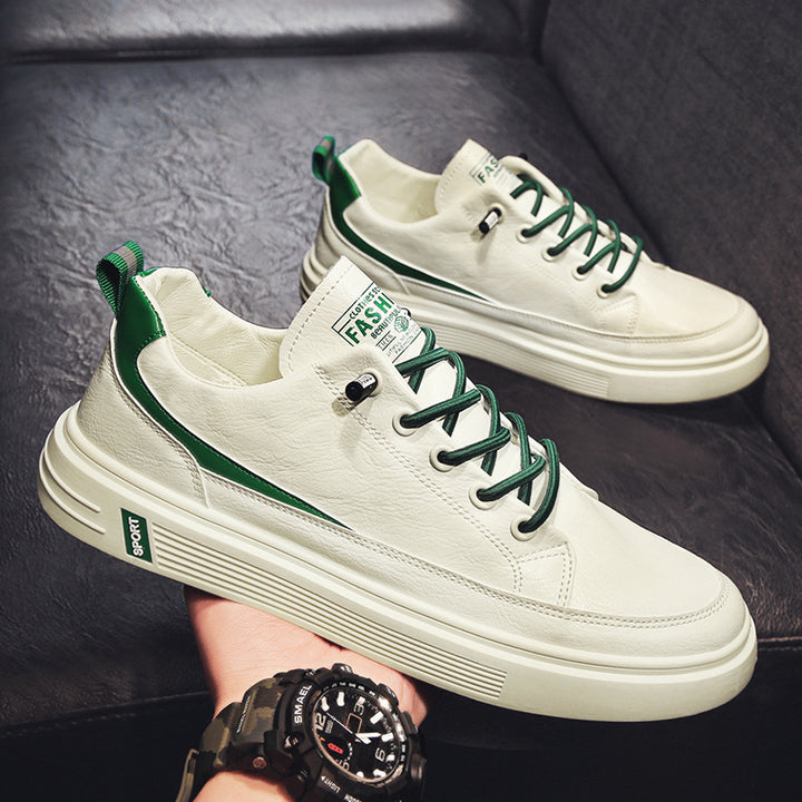 Herren Urbaner Casual-Ledersneaker mit dicker geriffelter Plateausohle und gepolsterter Zunge Echoarchiv