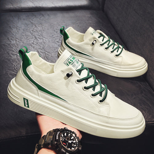 Herren Urbaner Casual-Ledersneaker mit dicker geriffelter Plateausohle und gepolsterter Zunge Echoarchiv
