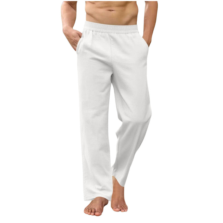 Herren lockere Loungehose mit elastischem Bund, Eingrifftaschen und seitlichen Knöchelschlitzen – Sorevano