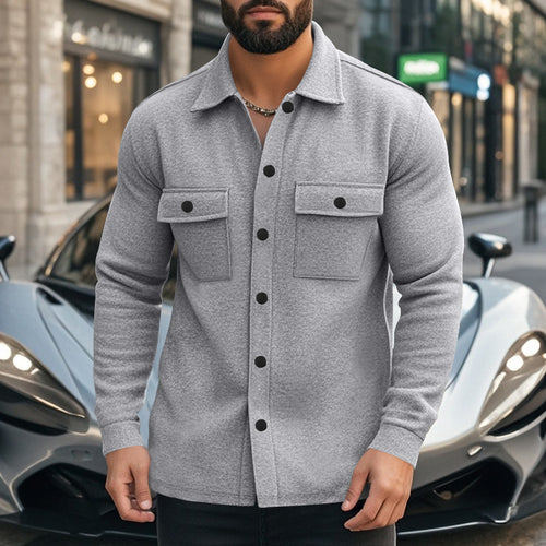 Herren modische Flanelljacke mit praktischen Taschen Echoarchiv