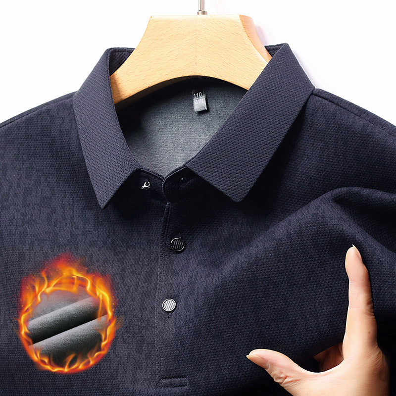 Herren Langarm Poloshirt mit strukturiertem Design und feuchtigkeitsregulierendem Stoff Echoarchiv