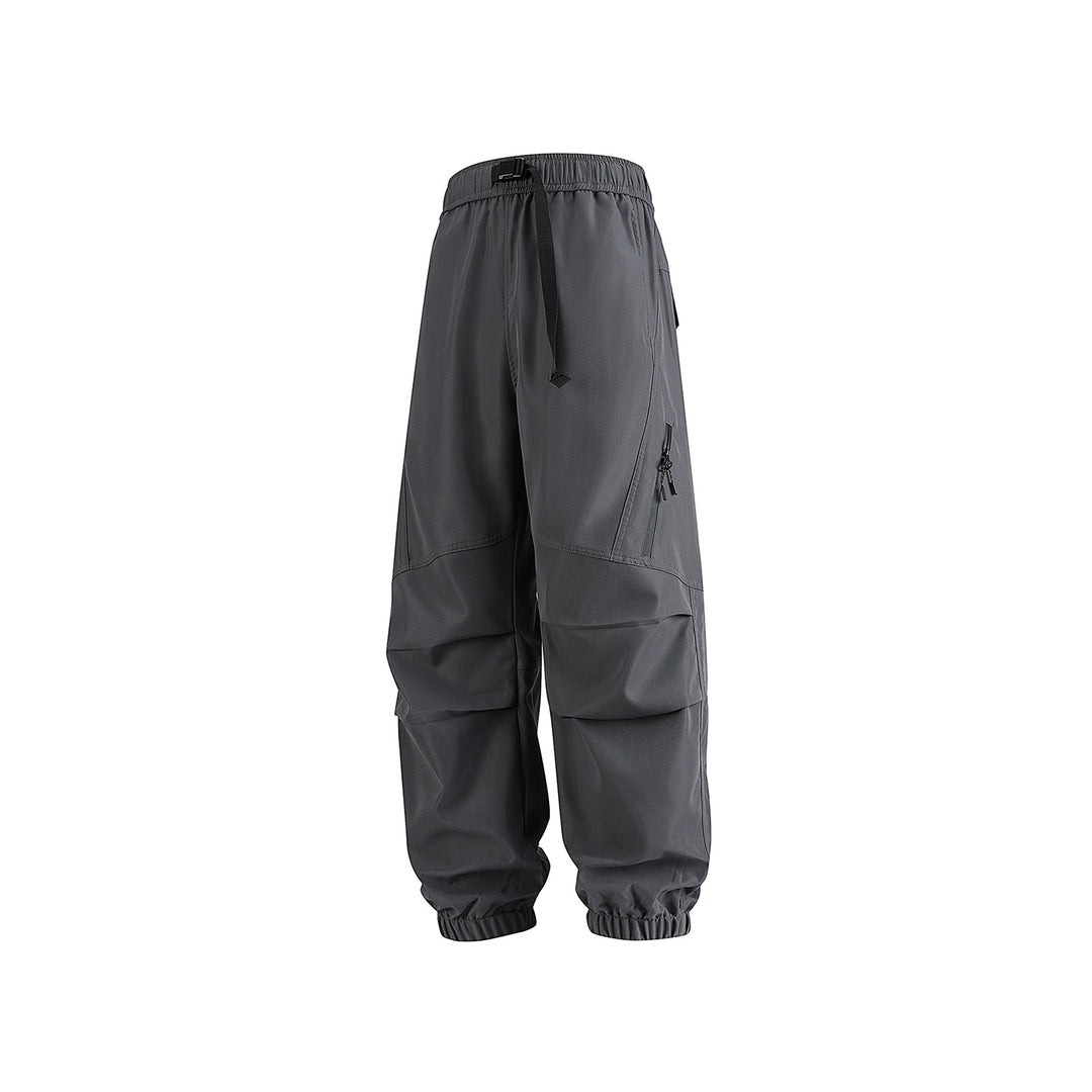 Herren Weite technische Cargo-Joggerhose mit elastischem Tunnelzugbund, aufgesetzten Klappentaschen und Reißverschluss-Beintasche Echo Archiv