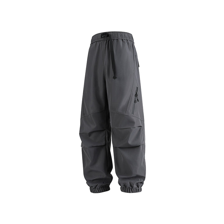 Herren Weite technische Cargo-Joggerhose mit elastischem Tunnelzugbund, aufgesetzten Klappentaschen und Reißverschluss-Beintasche Echo Archiv