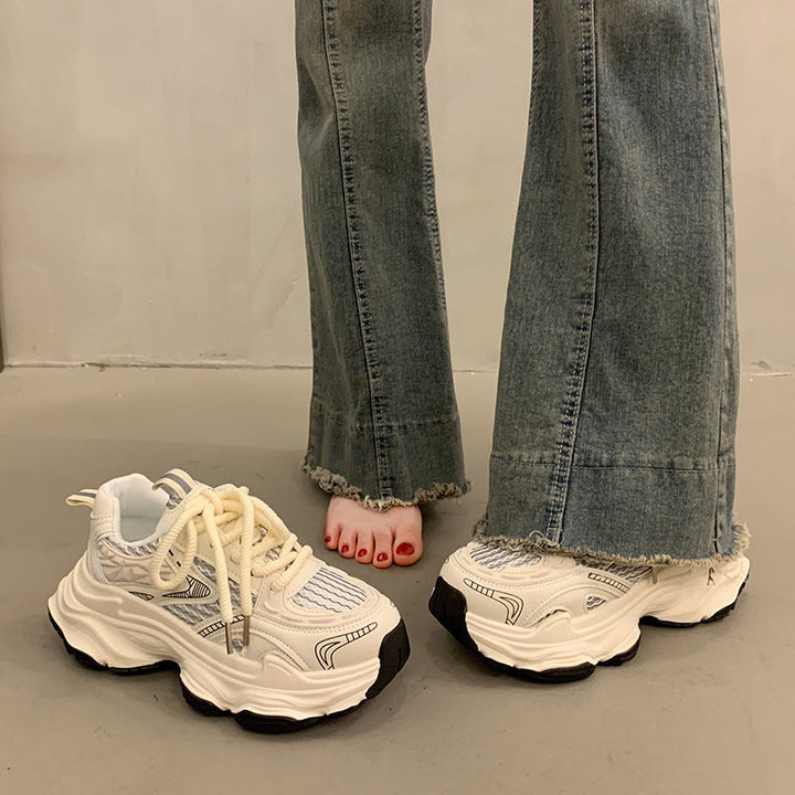 Damen Sportliche Chunky Sneakers mit atmungsaktiver Oberfläche und dämpfender Sohle Echo Archiv