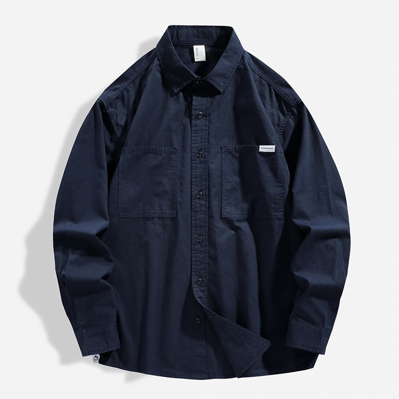Herren Oversized Baumwollhemd mit doppelten Brusttaschen und Relaxed-Fit Echo Archiv