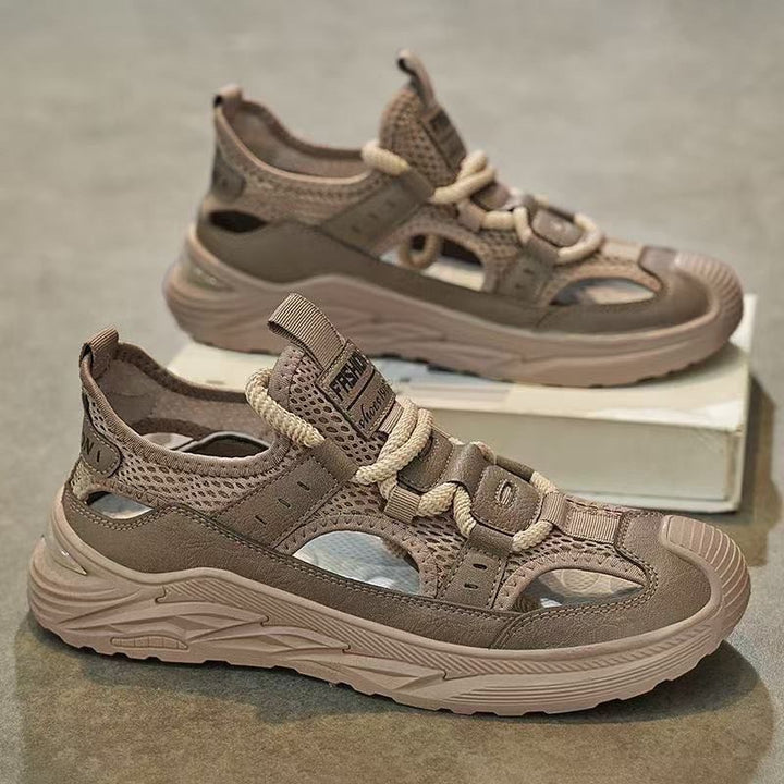 Herren Hybrid-Sneaker-Sandale mit Strickschaft und profilierter Plateau-Sohle Echoarhiv