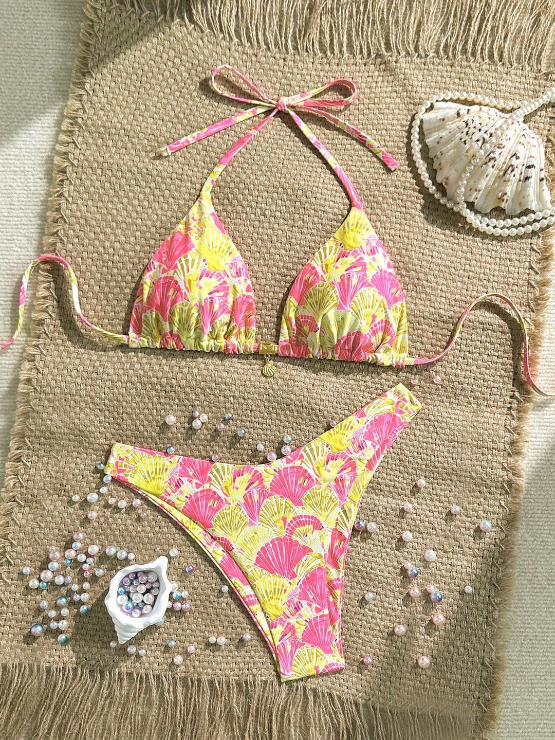 Damen Triangel-Bikini mit floralen Mustern Echo Archiv