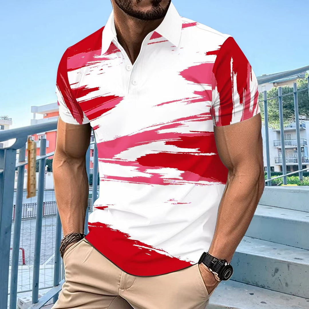 Herren Poloshirt im modernen Farbblockdesign Echoarchiv