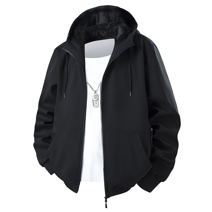 Herren Kapuzenjacke mit Teddyfutter, windabweisendem Außenstoff und geradem Schnitt Echo Archiv