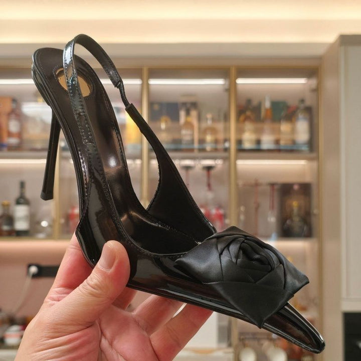Damen spitze Slingback-Stilettos mit Satin-Rosenapplikation Echo Archiv