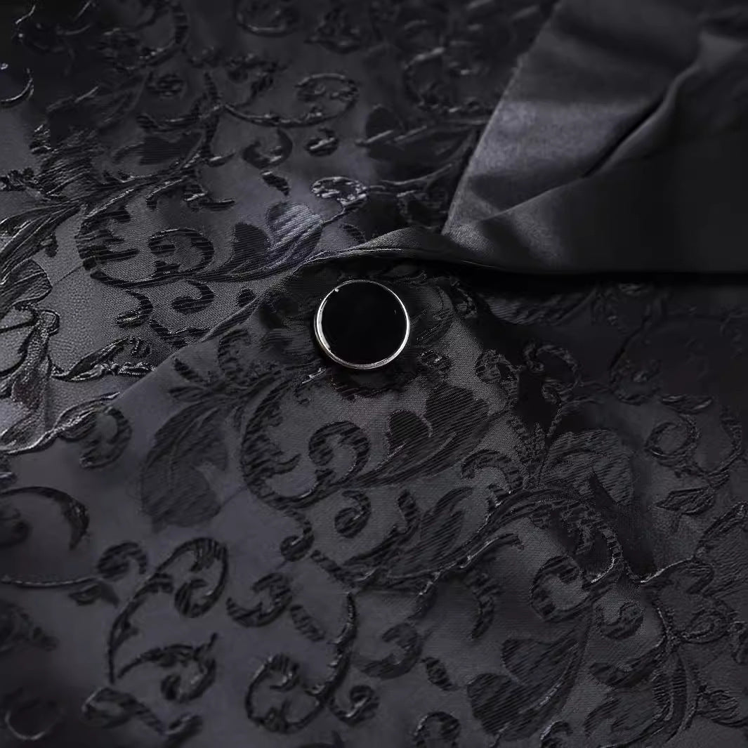 Herren Elegantes Smokinganzugset mit floralem Musterdruck Echoarchiv
