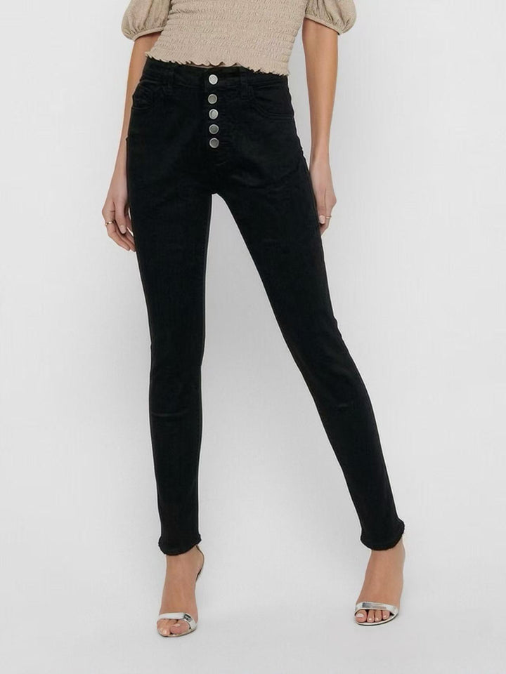 Damen Slim-Fit Jeans mit eleganter Knopfleiste und hohem Bund Echo Archiv