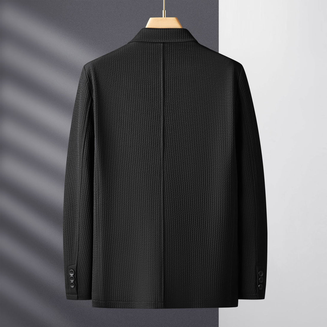 Herren Strukturblazer aus strukturiertem Jersey mit aufgesetzten Taschen – Tianoro