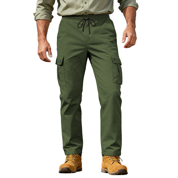 Herren Utility-Cargo-Hose mit elastischem Bund, verstellbarem Kordelzug und Mehrfachtaschen Echoarchiv