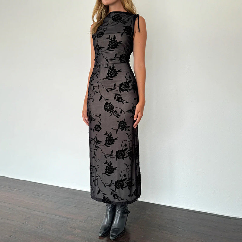 Damen Elegantes Spitzenmaxikleid mit floralem Muster Echo Archiv