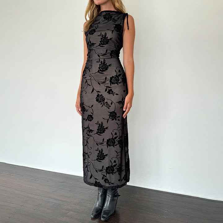 Damen Elegantes Spitzenmaxikleid mit floralem Muster Echo Archiv