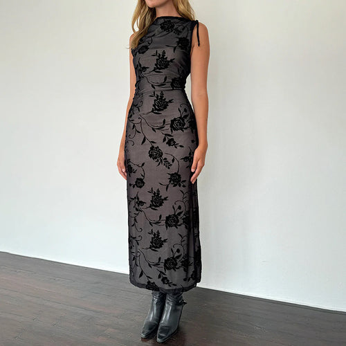 Damen Elegantes Spitzenmaxikleid mit floralem Muster Echo Archiv