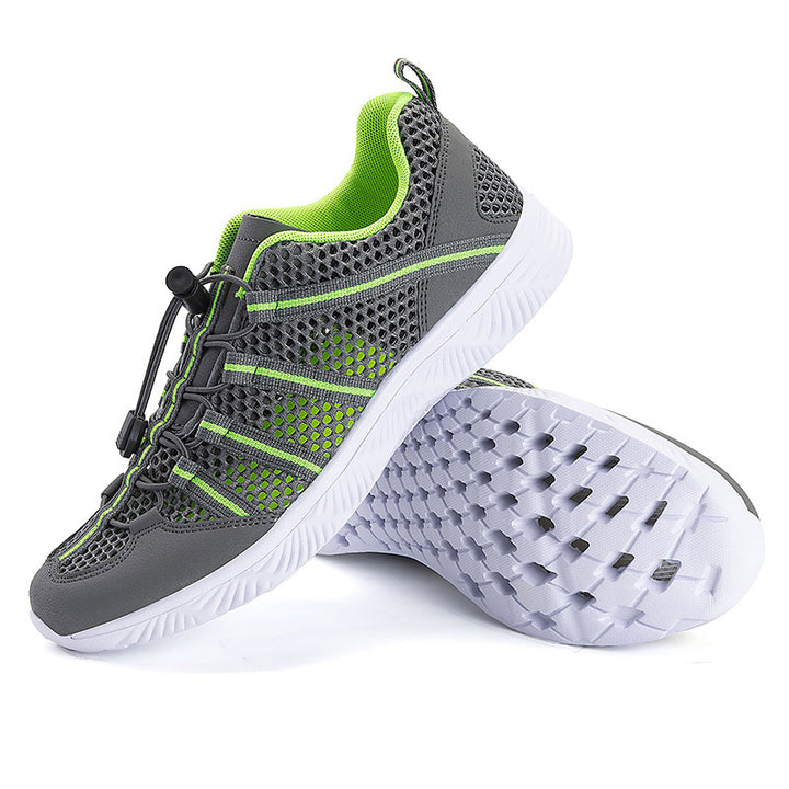 Damen nan atmungsaktiver Netzstoff-Sneaker mit Kordelzugverschluss, ultraleichter EVA-Flexsohle und gepolstertem Fersenkragen Echo Archiv