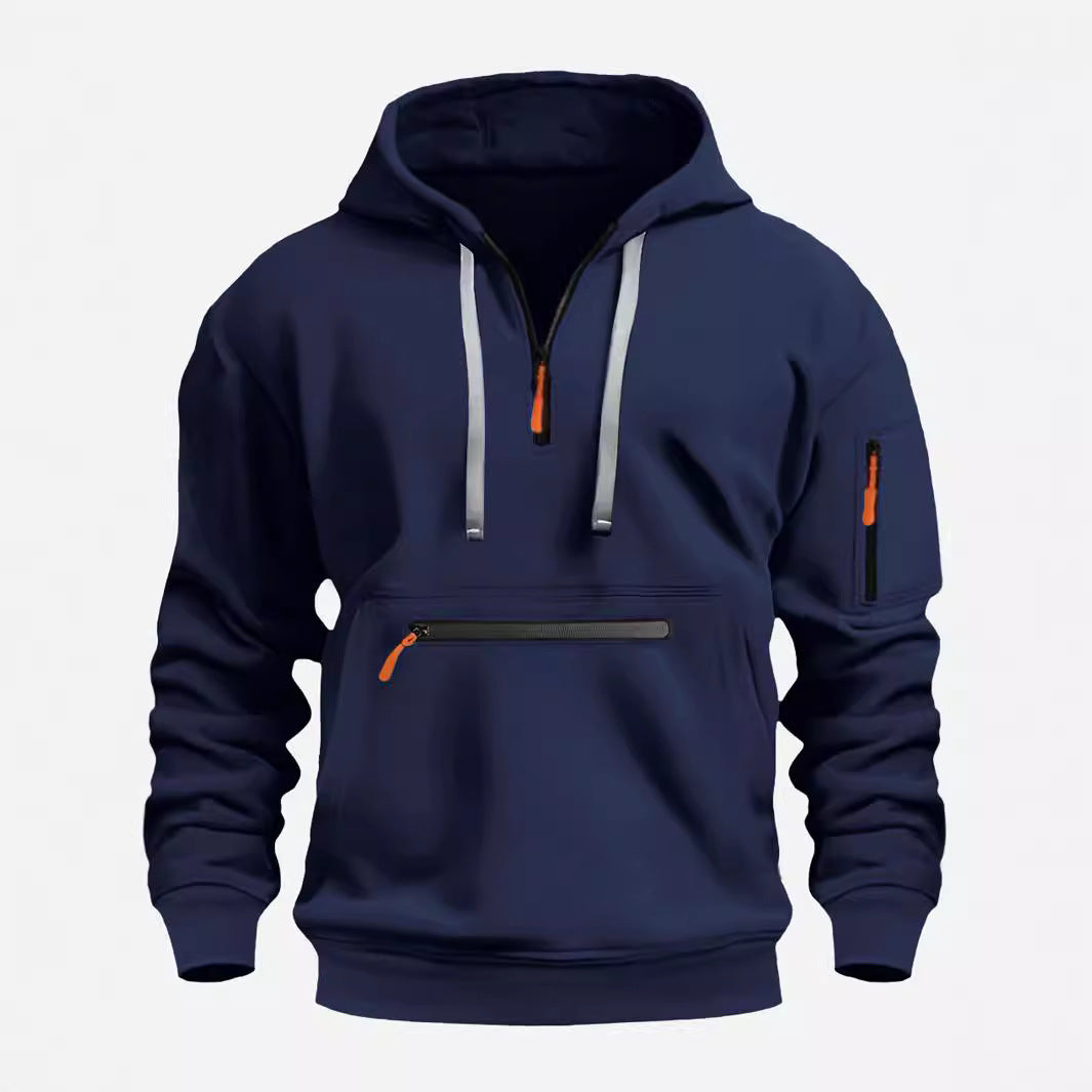 Herren modischer Kapuzenpullover mit praktischen Reißverschluss-Taschen Echoarchiv
