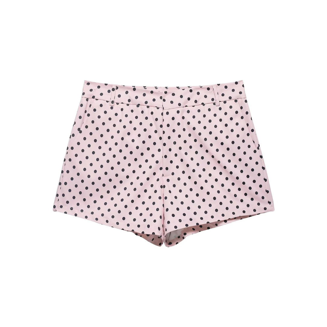 Damen nan weite High-Waist Schlaghose mit Punkteprint und elastischem Bund Echo Archiv