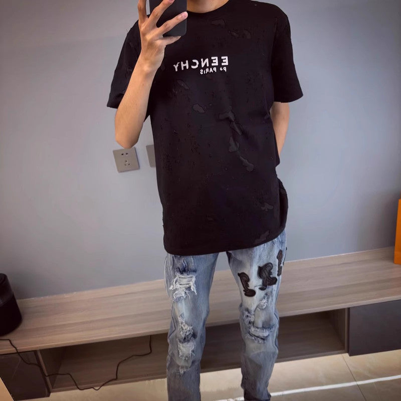 Herren Modische Ripped Jeans mit kreativen Applikationen Echoarchiv 1788342069