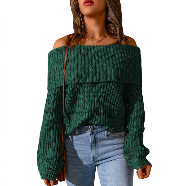Damen nan weiter Off-Shoulder Grobstrickpullover mit überschnittener Schulterpartie und ballonärmeln Echo Archiv
