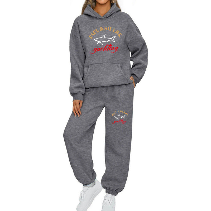 Damen nan oversized Hoodie und Jogginghose Set mit Kapuze Kängurutasche und gerippten Bündchen Echo Archiv