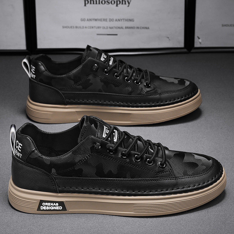 Herren Lederoptik-City-Sneaker mit gepolstertem Fersenkragen und langlebiger Plateau-Gummisohle Echo Archiv