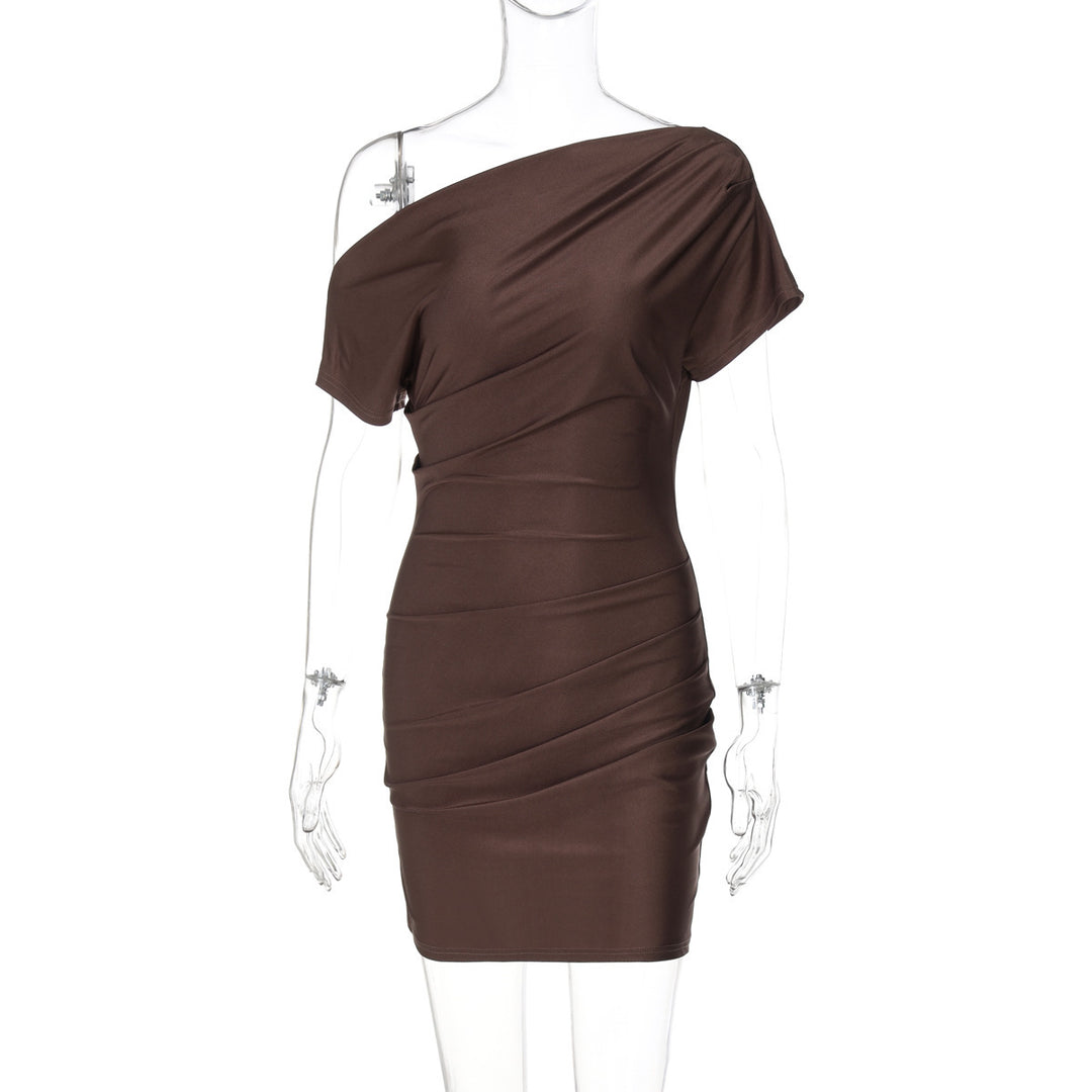 Damen körperbetontes Wickelkleid mit asymmetrischem Ausschnitt Echo Archiv