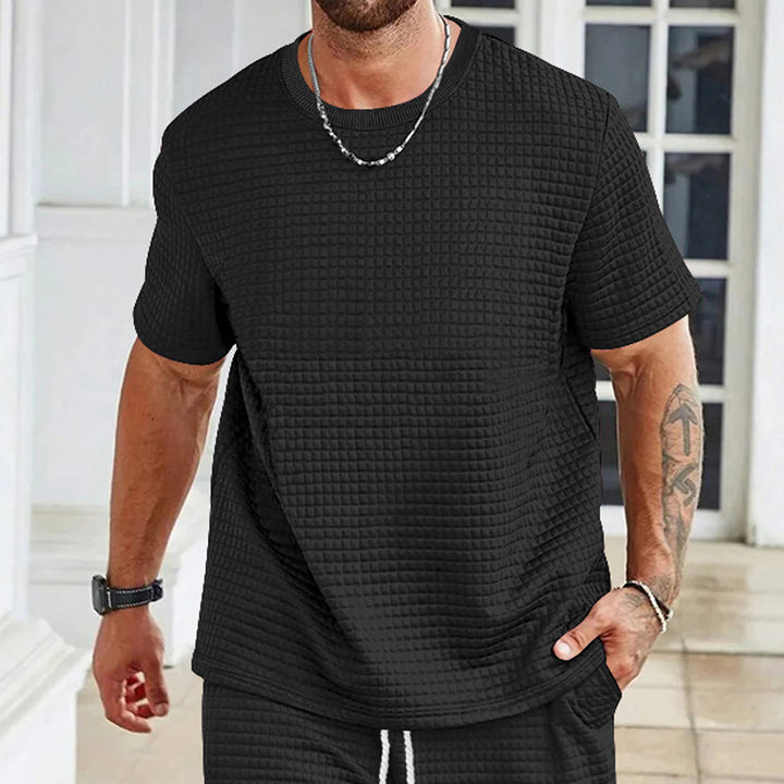 Herren lässiges T-Shirt mit strukturiertem Design Echoarchiv