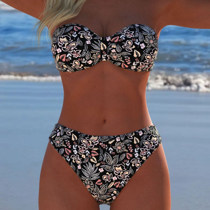 Damen Bikini-Set mit elegantem Strapless-Oberteil und hohem Taillenbund Echo Archiv
